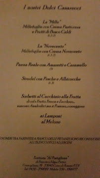Trattoria Al Postiglione à Corno di Rosazzo carte