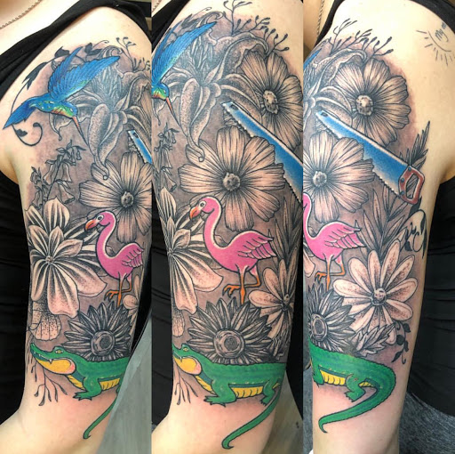 Find tropical flower tattoo ideas for your next unique tattoo in Dallas at Change of Tides Tattoo