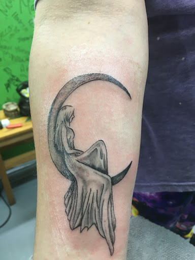 Explore thigh tattoo ideas woman, creative tattoo ideas in Carthage, available at Ministry of Tattoos Mississippi