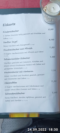 Menu du Gaststätte Treffpunkt Saatel à Löbnitz