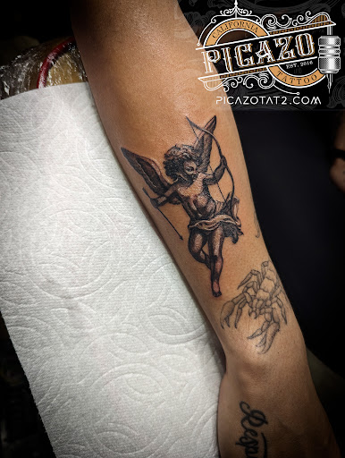 Explore inner bicep tattoo cover up ideas, creative tattoo ideas in Palm Desert, available at Picazo Tattoo Studio