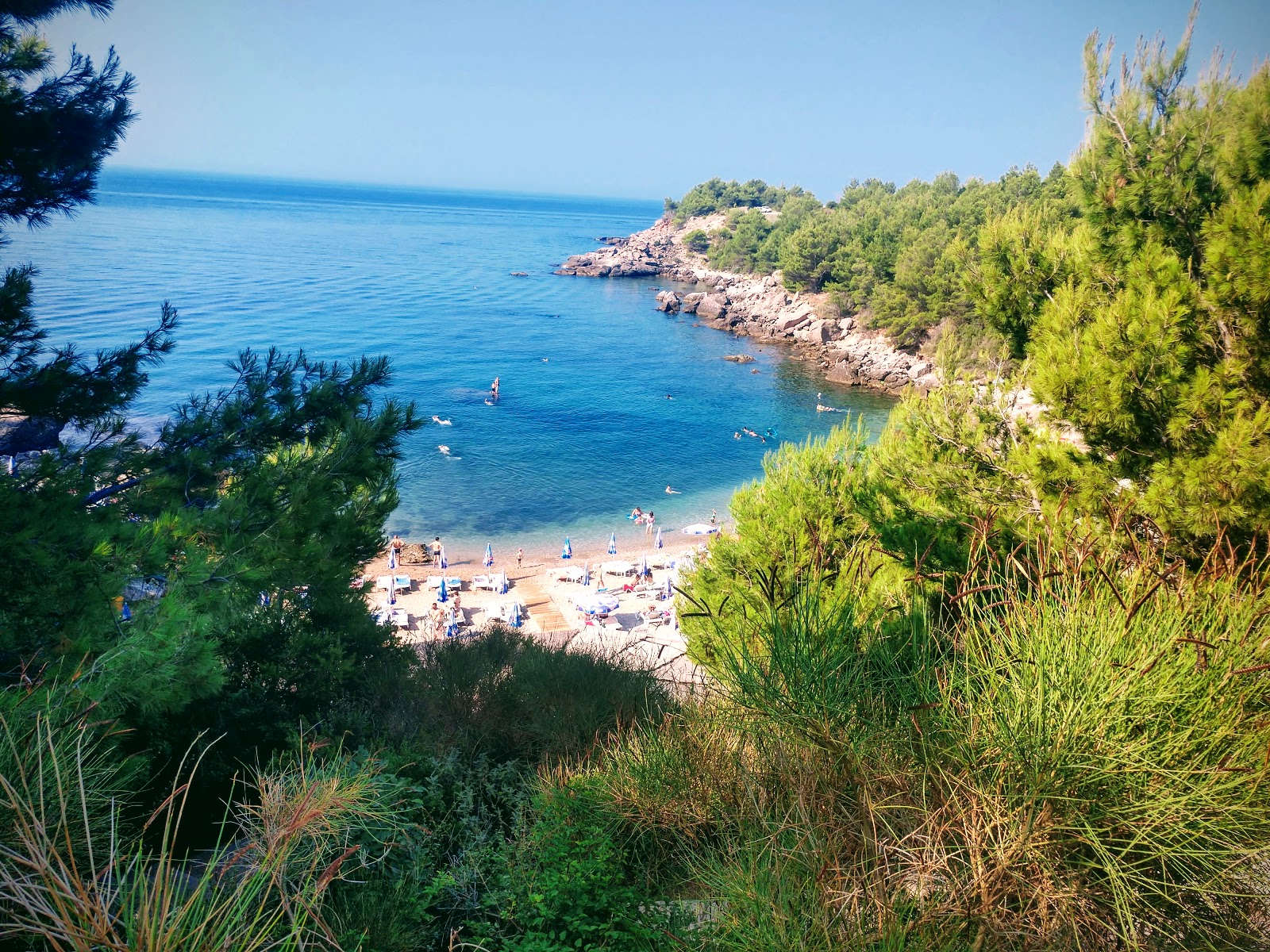 Foto di Plazha Milene Dravich con una superficie del acqua cristallina