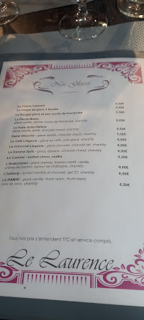 Menu du Le Laurence à Soissons