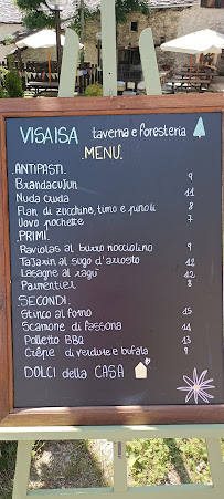 Menu / carte de Visaisa Taverna & Foresteria à Acceglio