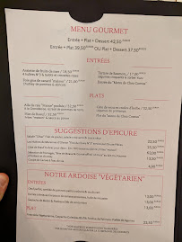 Menu du Chez Comus à Vincennes