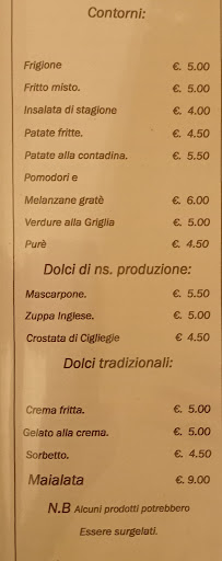 Menu / carte de Restaurant Morara à Castel dei Britti
