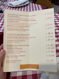 Carte du Trattoria Da Romano à Bologna