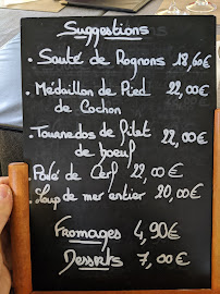 Restaurant Auberge la Trinquotte à Citers (le menu)