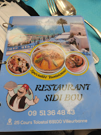Menu / carte de Sidi Bou à Villeurbanne