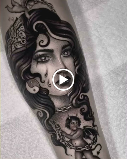 Explore batman and joker tattoo ideas, creative tattoo ideas in Corona, available at Crop Circles Tattoo Studio