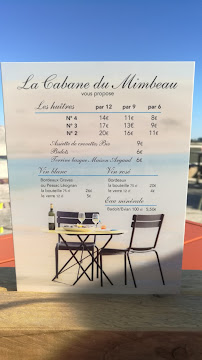 La Cabane du Mimbeau à Lège-Cap-Ferret menu