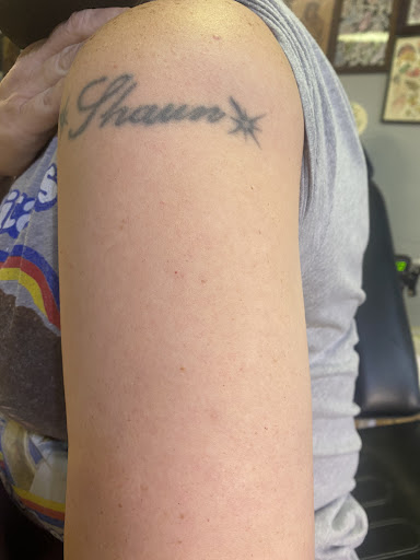 Explore tattoo ideas for back of shoulder, creative tattoo ideas in Benton, available at Relics Tattoo Studio