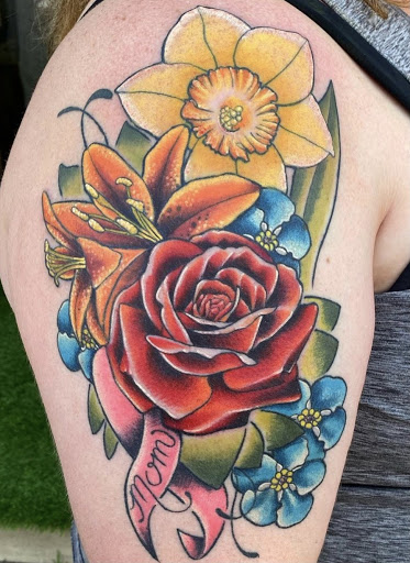 Explore tattoo ideas religious sleeves, creative tattoo ideas in Leavenworth, available at Bearded Lady Tattoo and Piercing Studio