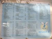 Pegasus II à Bad Schwartau menu