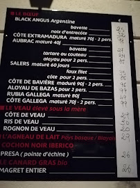 Restaurant de viande La Table de Bécassine à Bordeaux (la carte)