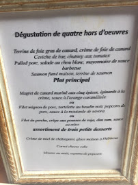 Menu du Moulin de Dausse à Dausse