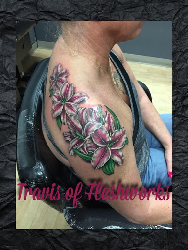 Explore street signs tattoo ideas, creative tattoo ideas in Olympia, available at Fleshworks Tattoo Studio