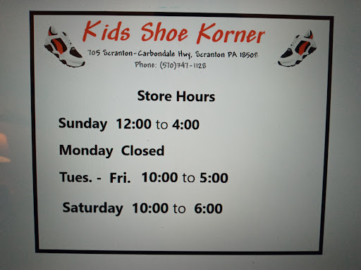 Shoe Store «Kids Shoe Corner», reviews and photos, 705 Scranton Carbondale Hwy, Scranton, PA 18508, USA