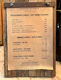 Menu / carte de Ground Burger à Lisbon