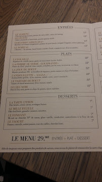 Le Bistrot de Paris à Paris menu