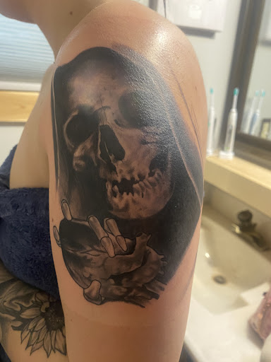 Explore jesus sleeve tattoo ideas, creative tattoo ideas in Spokane, available at Feel Good Ink