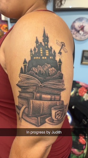 Explore celtic tattoo sleeve ideas, creative tattoo ideas in Topeka, available at Looking Glass Tattoo & Gallery