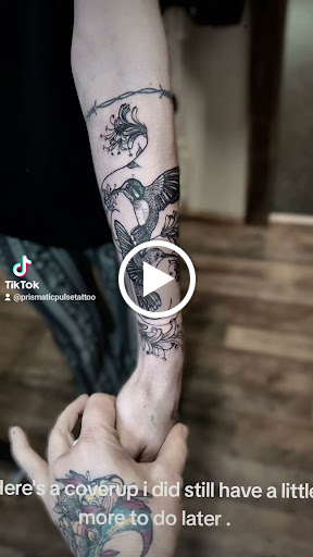Explore little dragon tattoo ideas, creative tattoo ideas in Cornelia, available at Prismatic Pulse Tattoo