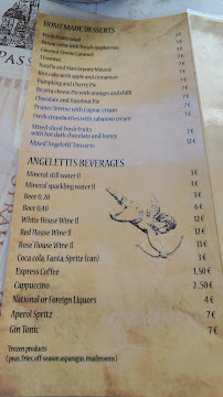 Restaurant italien Gli Angeletti à Rome (la carte)