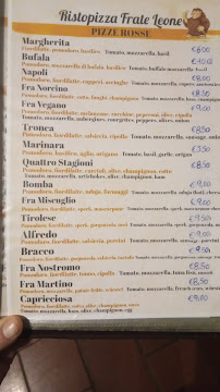 Menu / carte de Frate leone à Manciano