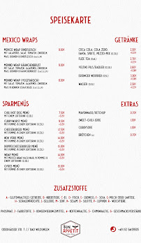 Menu / carte de Bon Appetit à Bad Wildungen