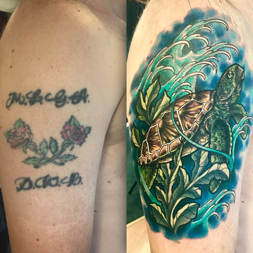 Explore red ink tattoo ideas for guys, creative tattoo ideas in Grants Pass, available at Irish Ink Tattoo Studio
