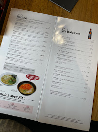 Sapporo à Paris menu