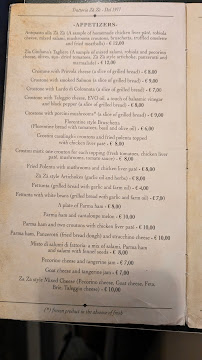 Trattoria Zà Zà à Florence menu