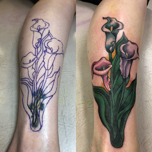 Explore tattoo behind ear ideas, creative tattoo ideas in Calumet, available at Tattooing by Big Ben