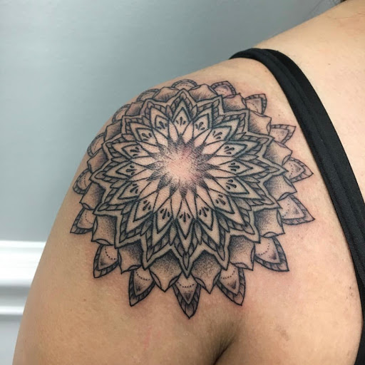 Explore mens tattoo ideas upper arm, creative tattoo ideas in Warrenville, available at UpRise Tattoos