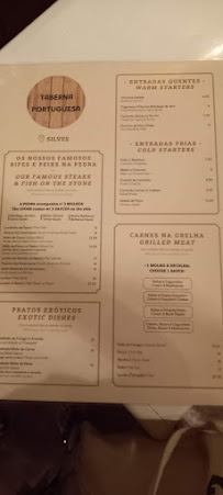 Restaurant Taberna Portuguesa à Silves (la carte)