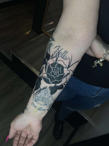 Explore forearm cover up tattoo ideas, creative tattoo ideas in Milwaukee, available at Beauty is Pain Tattoo and Body Piercings
