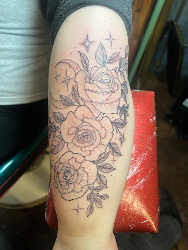 Explore crime scene tattoo ideas, creative tattoo ideas in Longview, available at Heart Attack Tattoo