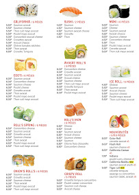 Carte du Jap’eat Sushi à Thorigny-sur-Marne