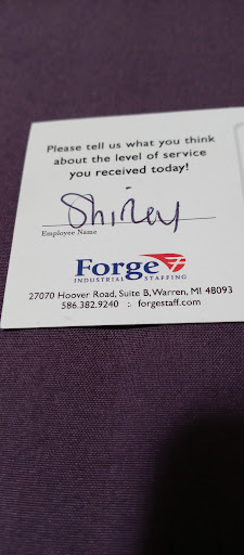 Employment Agency «Forge Industrial Staffing», reviews and photos, 27070 Hoover Rd b, Warren, MI 48093, USA