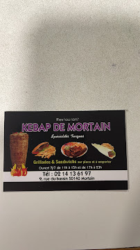 Kebab Kebab Mortain à Mortain-Bocage (la carte)