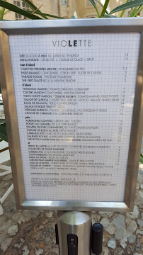 Carte du Restaurant Le Violette à Avignon