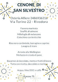 Alfiere Osteria Cooperativa Di Rivodora à Rivodora menu