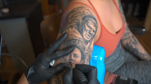 Explore halloween pumpkin tattoo ideas, creative tattoo ideas in Peotone, available at Midtone Tattoo Studio