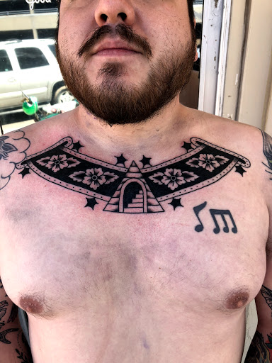 Explore barber tattoo ideas, creative tattoo ideas in San Angelo, available at Good Vibes Only Tattoo Studio