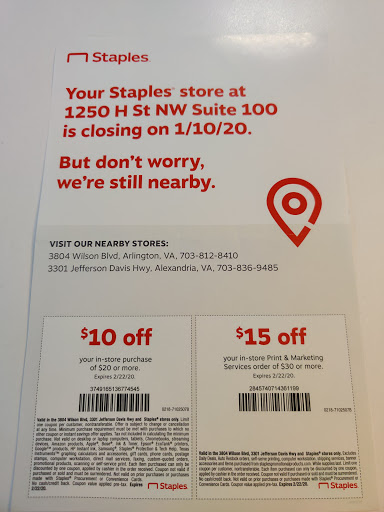 Office Supply Store «Staples», reviews and photos, 1250 H St NW #100, Washington, DC 20005, USA