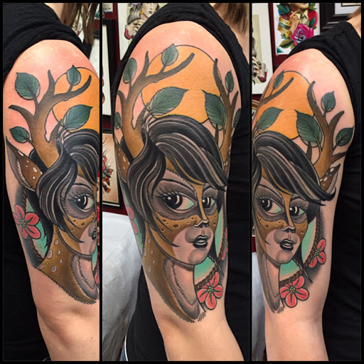 Explore sleeve tattoo cover up ideas, creative tattoo ideas in Johnson City, available at The Shamans Den