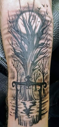 Explore mens dark tattoo ideas, creative tattoo ideas in Savannah, available at Tattoo Addictions