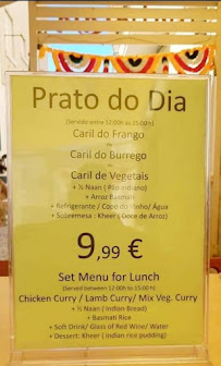 Maharaja indian Restaurante à Nazaré menu