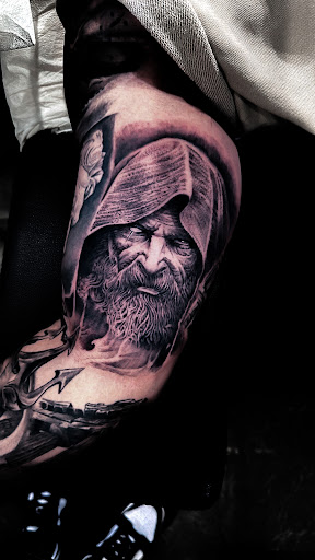 Explore sleeve men tattoo ideas, creative tattoo ideas in Saint Paul, available at Supreme Art Of War Inc